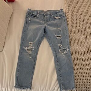 Levi's Light Blue Distressed Ankle Jeans